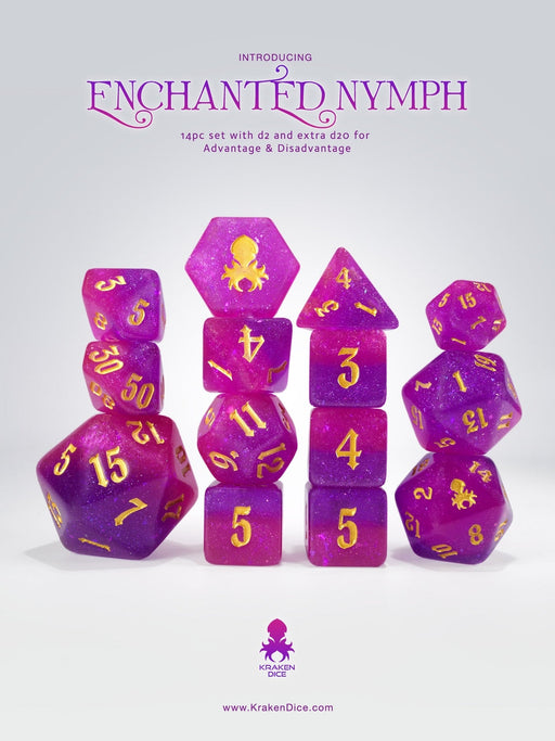 Enchanted Nymph 14 pc - Limited Run - Gold Ink Dice Set - for just $24.99! 