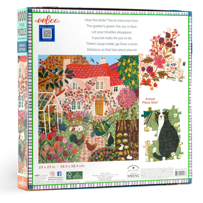 English Cottage 1000 Piece Jigsaw Puzzle eeBoo - for just $26.99! 