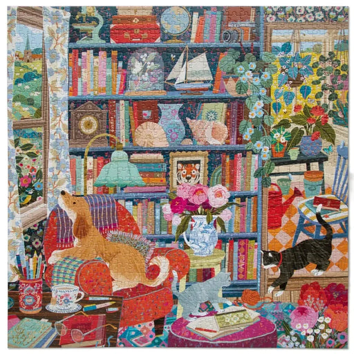 English Cottage Library 1000 Piece Jigsaw Puzzle eeBoo - for just $26.99! 