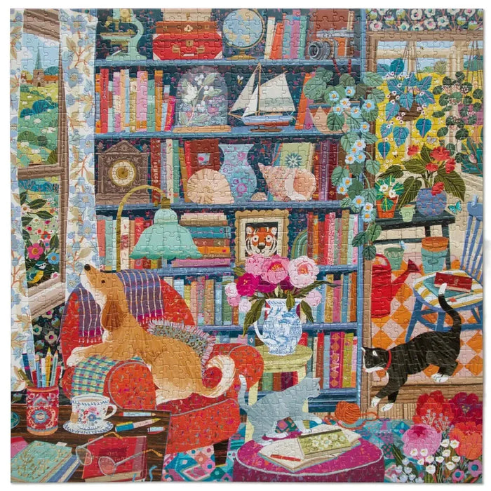 English Cottage Library 1000 Piece Jigsaw Puzzle eeBoo - for just $26.99! 