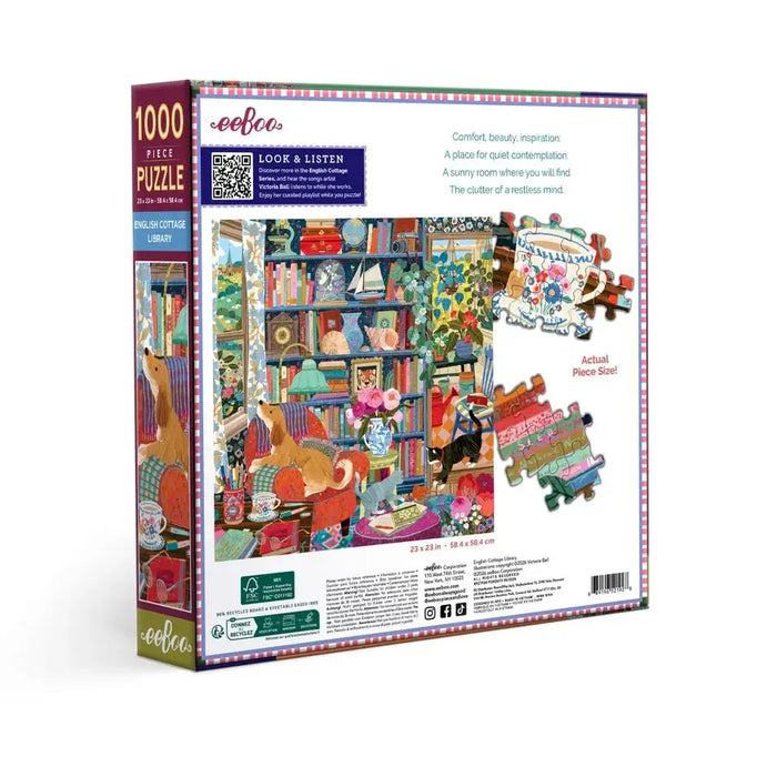 English Cottage Library 1000 Piece Jigsaw Puzzle eeBoo - for just $26.99! 
