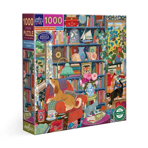 English Cottage Library 1000 Piece Jigsaw Puzzle eeBoo - for just $26.99! 