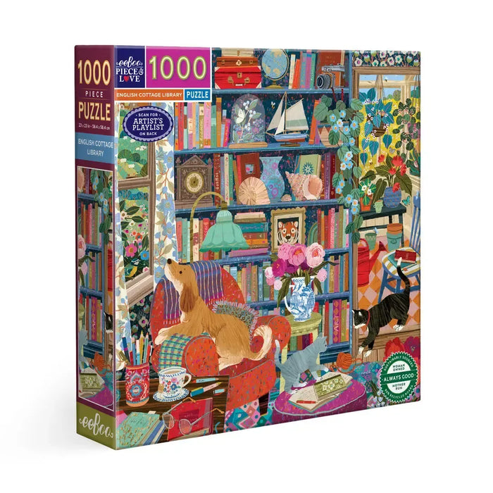 English Cottage Library 1000 Piece Jigsaw Puzzle eeBoo - for just $26.99! 