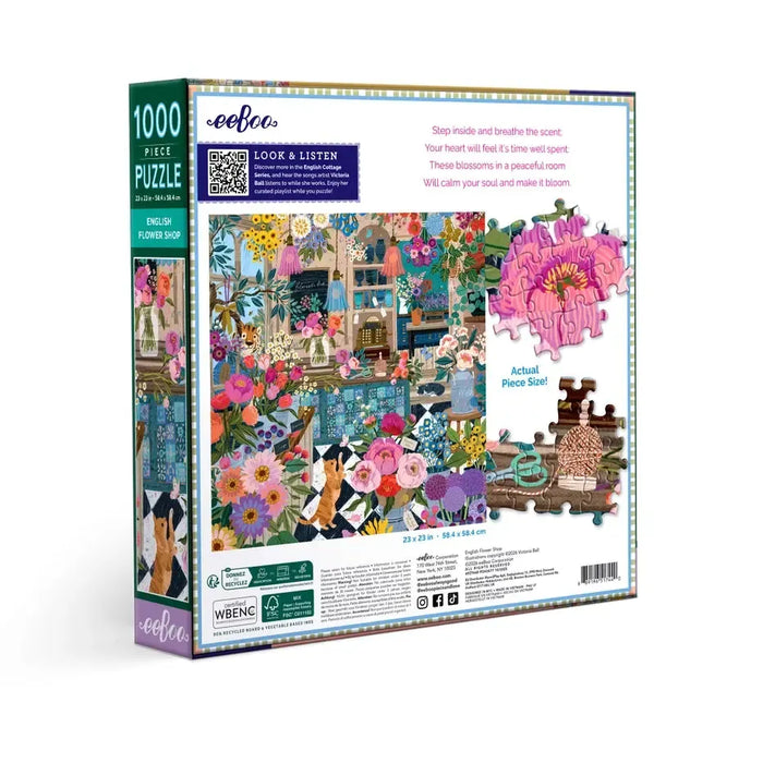 English Flower Shop 1000 Piece Jigsaw Puzzle eeBoo - for just $26.99! 