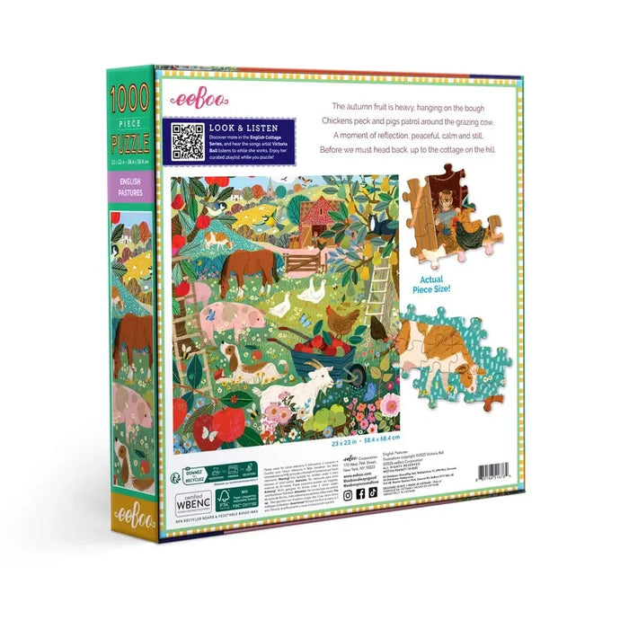English Pastures 1000 Piece Jigsaw Puzzle eeBoo - for just $26.99! 