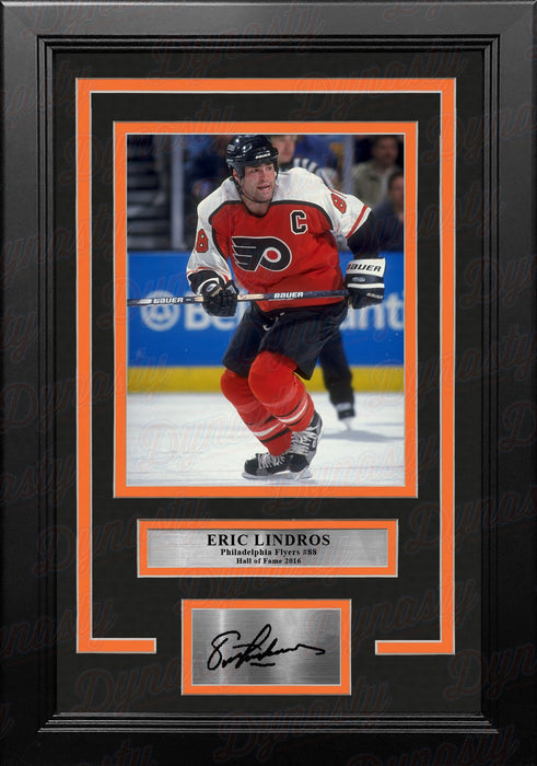 Eric Lindros in Action Philadelphia Flyers 8" x 10" Framed Hockey Photo with Engraved Autograph - for just $79.99! 