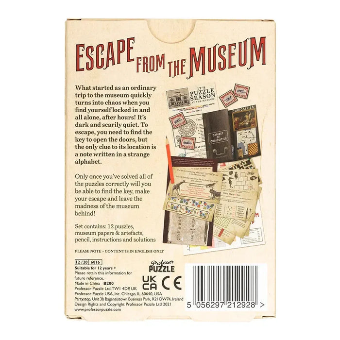 Escape From the Museum- Escape Room Card Game - Professor Puzzle - for just $9.99! 