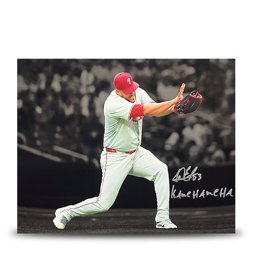 Carlos Estevez Pose Autographed Philadelphia Phillies 11x14 Blackout Photo - Kamehameha Inscription - for just $24! 