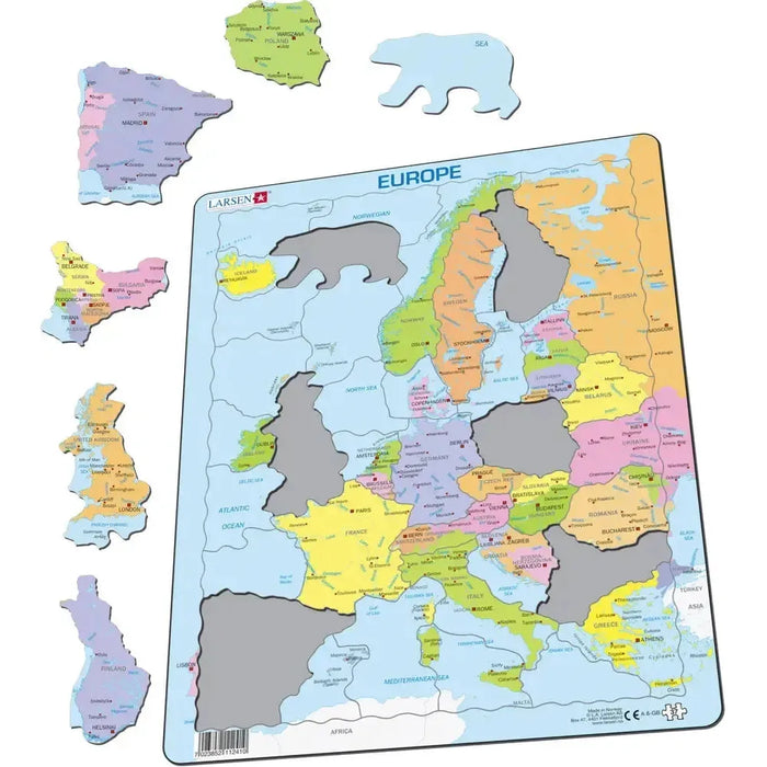 Europe Map 37 Piece Tray Jigsaw Puzzle Larsen - for just $11.99! 