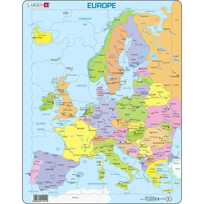 Europe Map 37 Piece Tray Jigsaw Puzzle Larsen - for just $11.99! 
