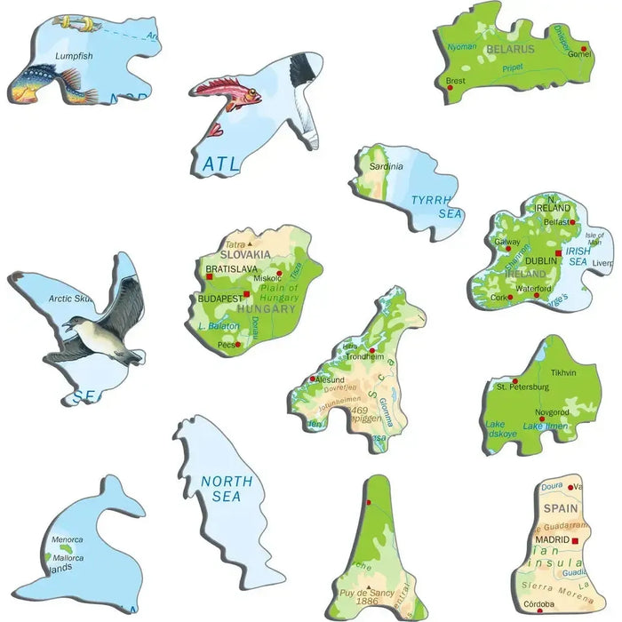 Europe Topographic Map 87 Piece Tray Jigsaw Puzzle Larsen - for just $11.99! 