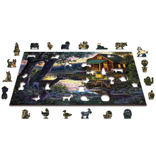 Evening at the Lakehouse 505 Piece Wood Jigsaw Puzzle Wooden City - for just $27.99! 