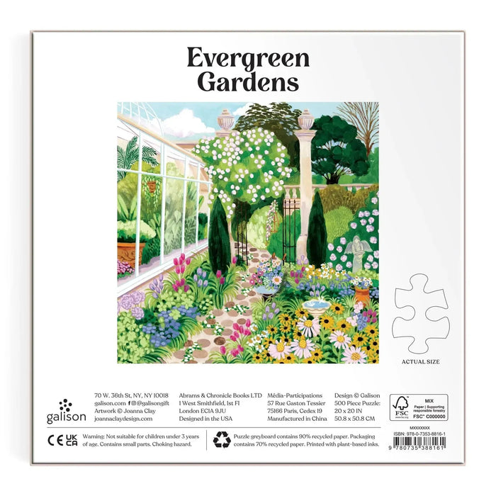 Evergreen Gardens 500 Piece Jigsaw Puzzle Galison - for just $17.99! 