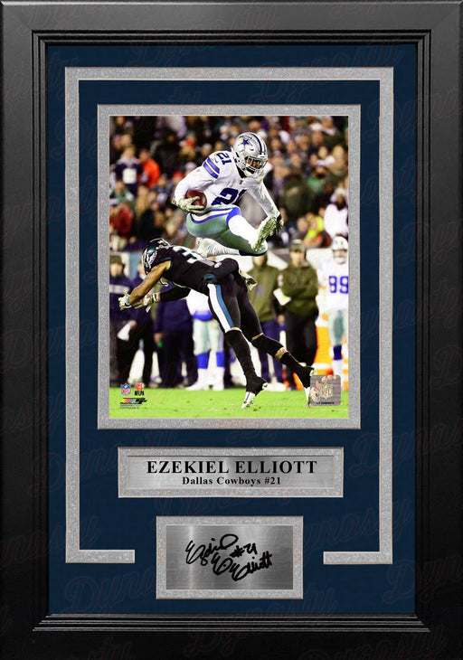 Ezekiel Elliott v. The Eagles Dallas Cowboys 8" x 10" Framed Football Photo with Engraved Autograph - for just $79.99! 