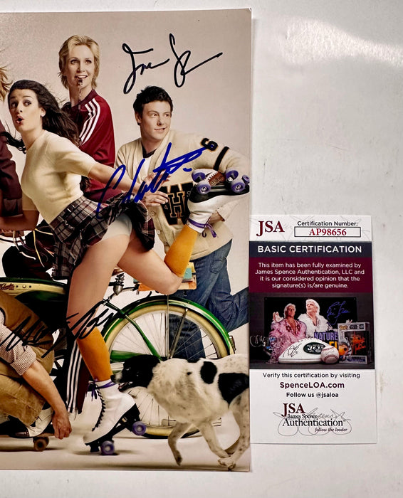 Cory Monteith, Matthew Morrison & Jane Lynch Signed Glee 8x10 Photo With JSA COA - for just $250! 
