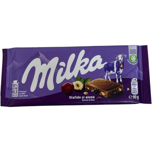 Milka Chocolate With Raisins And Nuts 90g - Deliciously Crunchy Snack Treat - for just $3.99! 