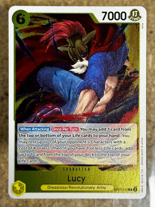 One Piece Card Game TCG - Lucy OP07-112 - Rare - 500 Years in the Future - Foil - for just $4! 