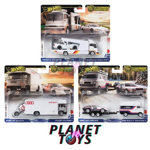 Hot Wheels Team Transport Mix 2 2025 Audi / DMC Delorean/ Toyota - for just $54.99! 