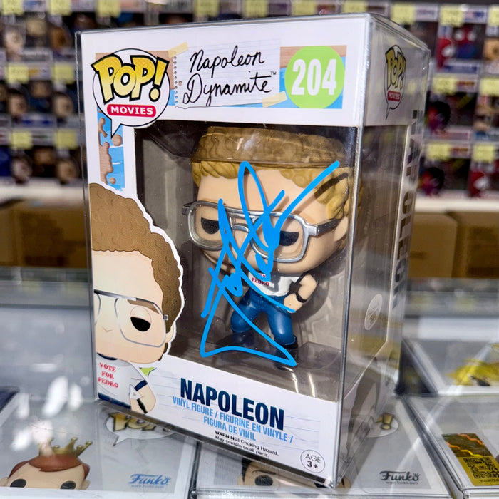 Jon Heder Signed Napoleon Dynamite Vaulted Funko Pop! #204 With JSA COA - for just $350! 