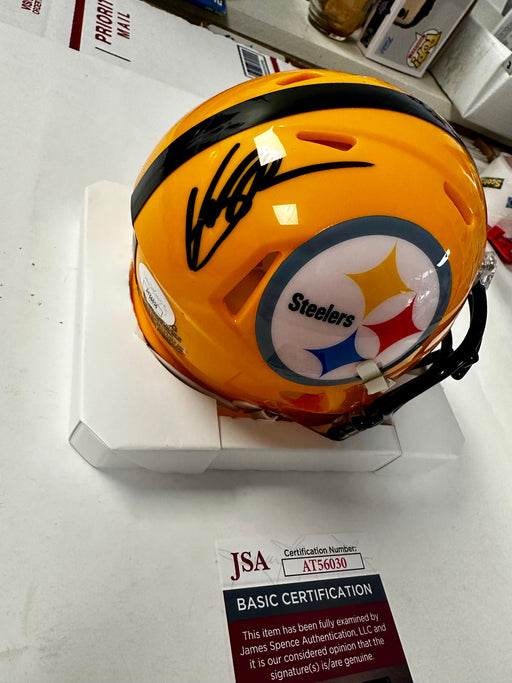 Van Jefferson WR Signed Pittsburgh Steelers Yellow Speed Mini Helmet With JSA COA - for just $120! 