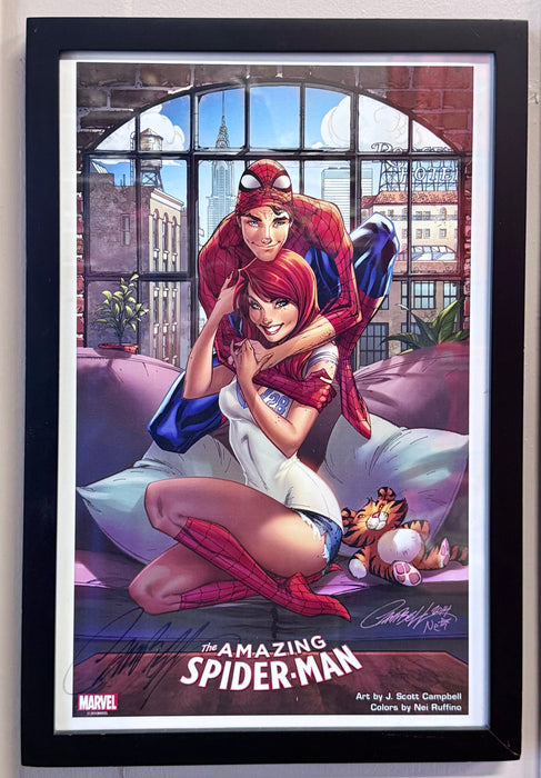 J Scott Campbell Signed 11X17 Original Spider-Man Renew Your Vows 2 Framed Print - for just $150! 