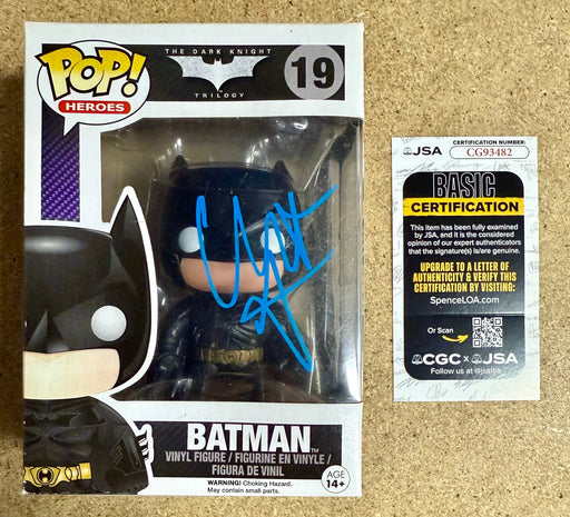 Christian Bale Signed DC Batman Dark Knight Trilogy Vaulted Funko Pop! #19 With JSA COA - for just $300! 