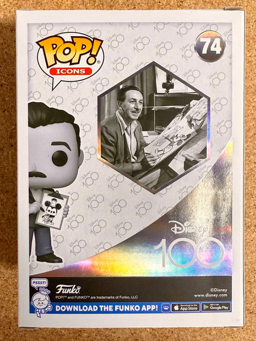 Funko Pop! Icons Walt Disney With Drawing Of Mickey Mouse #74 Disney 100 2022 - for just $15! 