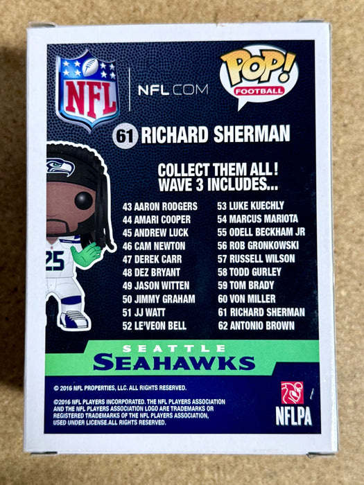 Richard Sherman Signed NFL Seattle Seahawks Vaulted Funko Pop! #61 With JSA COA - for just $275! 