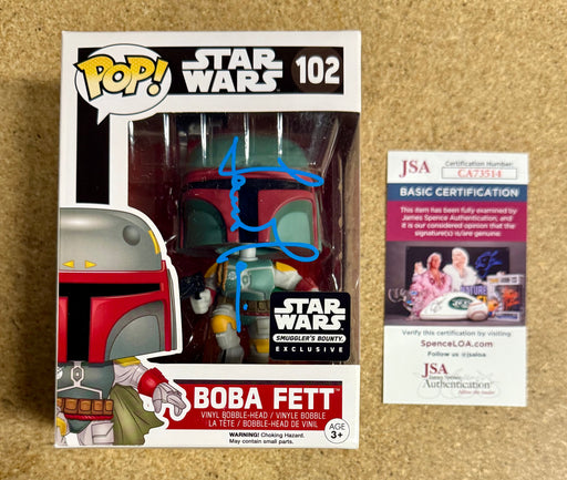 Temuera Morrison Signed Star Wars Boba Fett Funko Pop! #102 Smuggler’s Bounty Vaulted Exclusive With JSA COA - for just $140! 