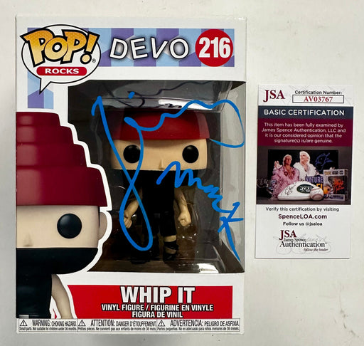 Gerald Casale & Mark Mothersbaugh Signed Whip It Funko Pop! #216 Band DEVO 2021 With JSA COA - for just $350! 