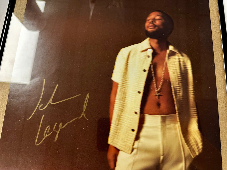 John Legend Autographed (Signed) & Framed LEGEND Vinyl Insert With JSA COA - for just $200! 