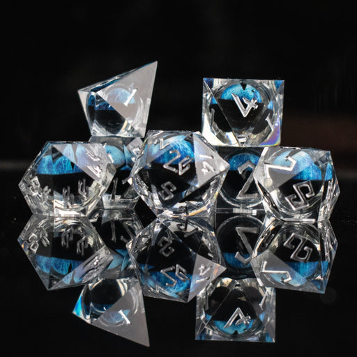 Legacy of Blue Eyes Liquid Core Dice Set - Silver - Just $59.99! Shop now at Retro Gaming of Denver