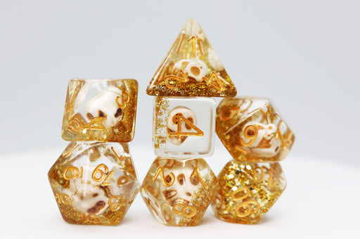 Skull and Gold Glitter RPG Dice Set - for just $16.99! 