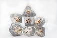 Skull and Silver Glitter RPG Dice Set - for just $16.99! 