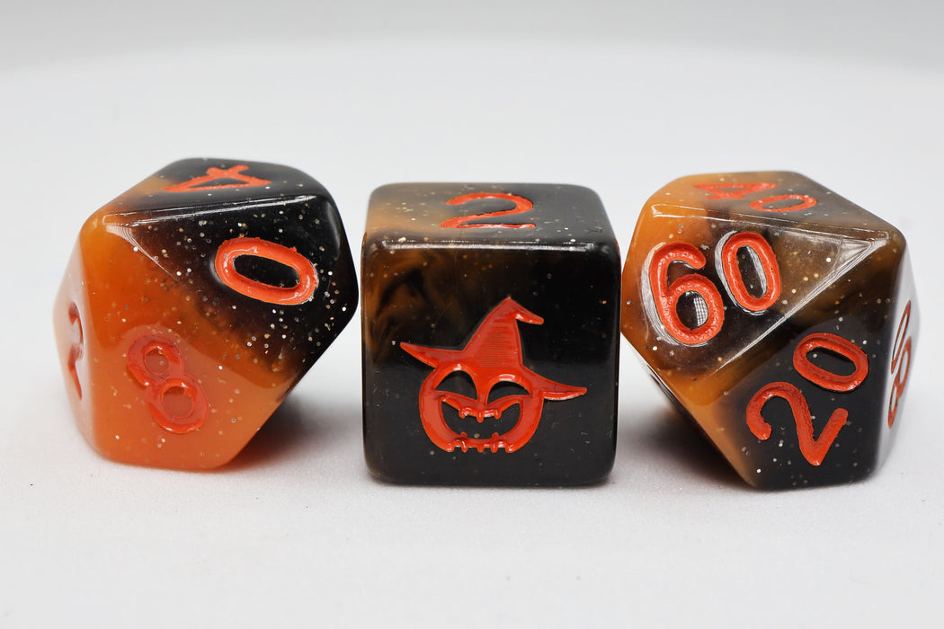 Halloween Pumpkin RPG Dice Set - for just $13.99! 