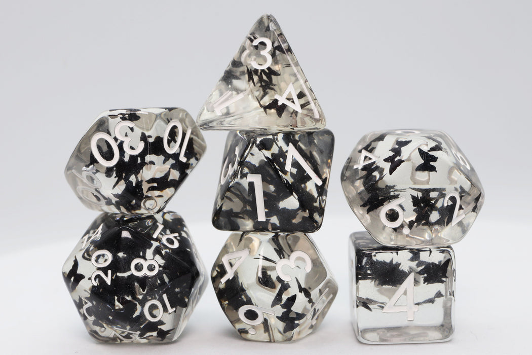 Butterfly Kiss - Black RPG Dice Set - for just $16.99! 