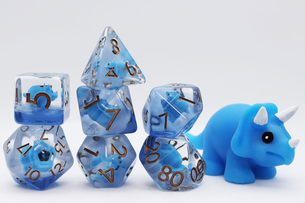 Blue Triceratops RPG Dice Set - for just $16.99! 