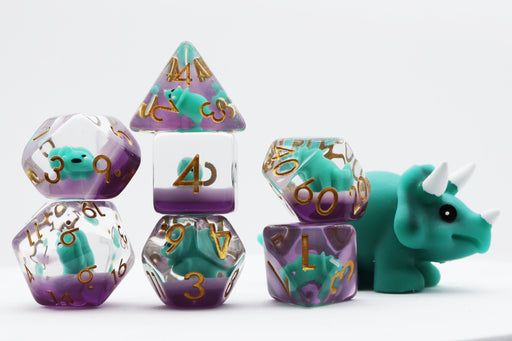 Green Triceratops RPG Dice Set - for just $16.99! 