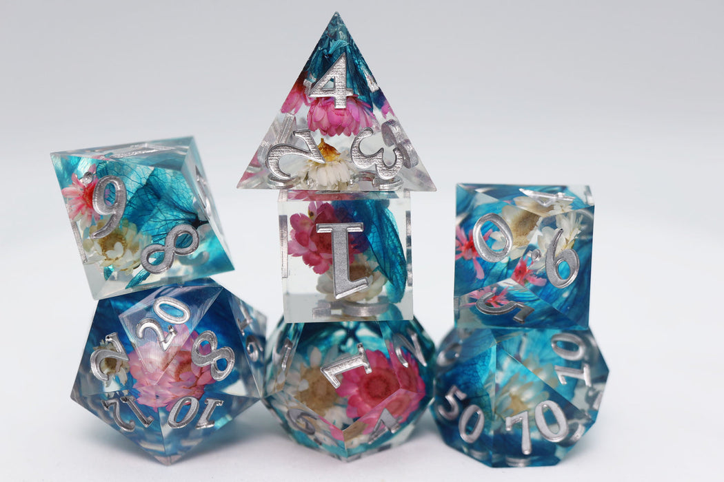 Sharp Edge Resin RPG Dice Set - Wildflower Bouquet - for just $59.99! 