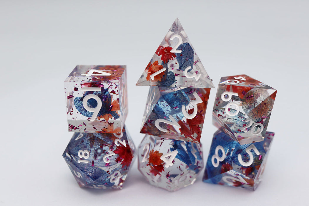 Sharp Edge Resin RPG Dice Set - Blooming Tempest - for just $49.99! 