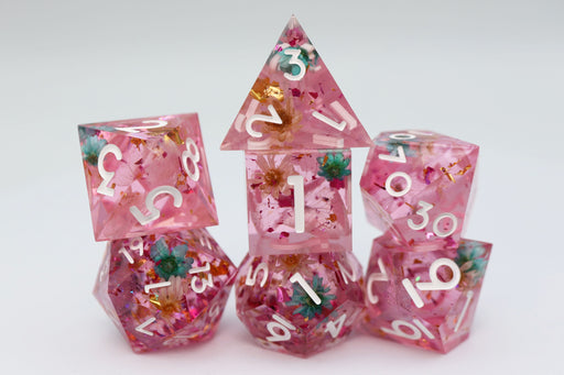 Sharp Edge Resin RPG Dice Set - Floral Wind - for just $49.99! 