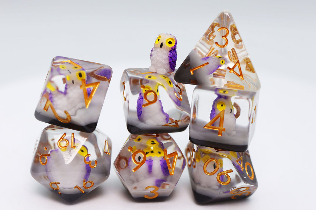 Purple Owl RPG Dice Set - for just $16.99! 
