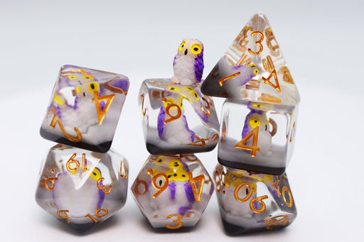 Purple Owl RPG Dice Set - for just $16.99! 