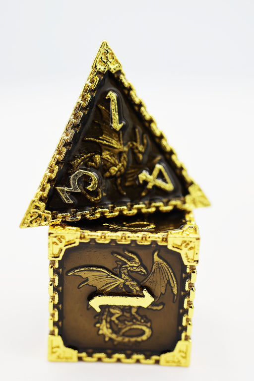 Chained Dragon: Gold Void - Metal RPG Dice Set - for just $44.99! 