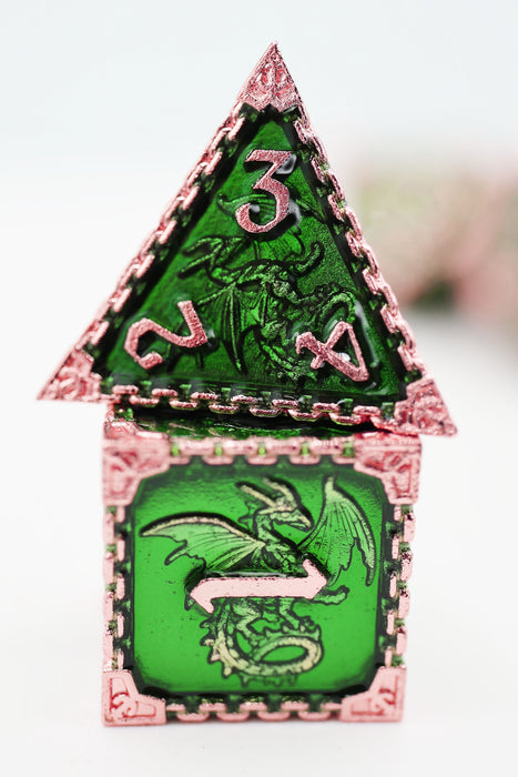 Chained Dragon: Forest - Metal RPG Dice Set - for just $44.99! 