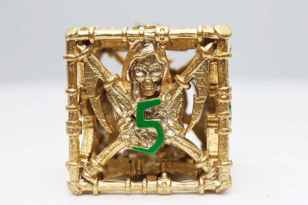 Grim Scythe: Gold - Metal RPG Dice Set - for just $64.99! 