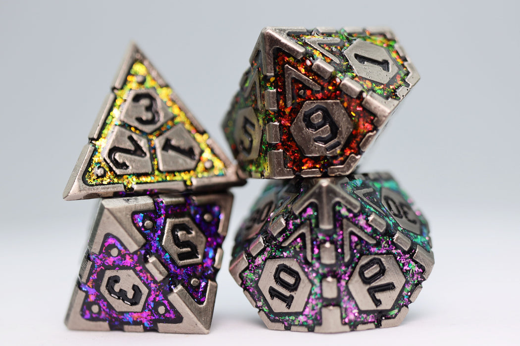 Ornate Rainbow Frame - Metal RPG Dice Set - for just $47.99! 