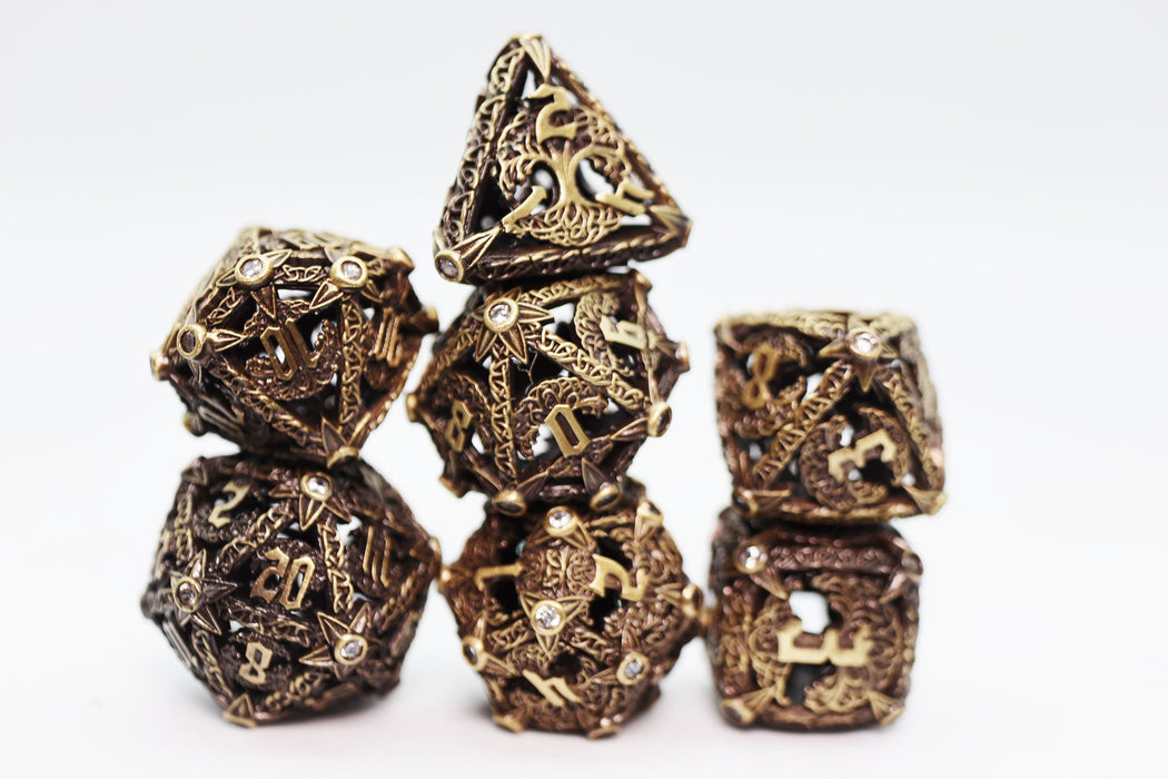 Trees of Virtue: Tree of Humility - Hollow Metal RPG Dice Set - for just $64.99! 