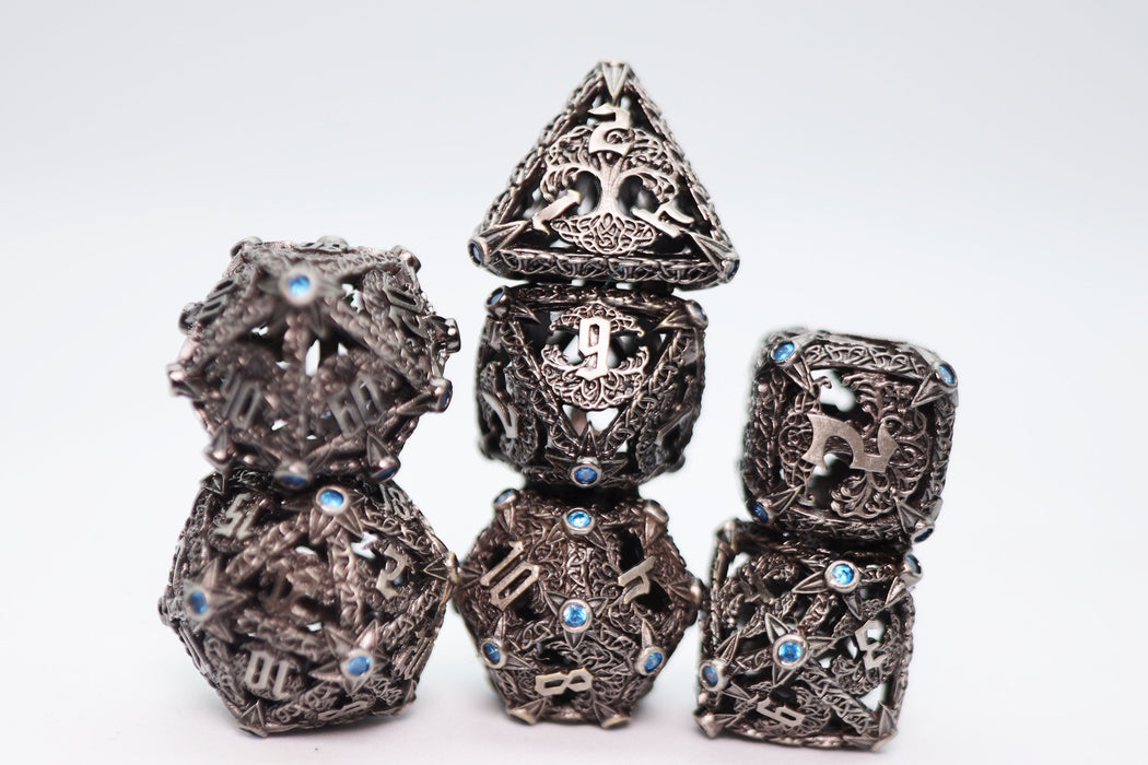 Trees of Virtue: Tree of Perseverance - Hollow Metal RPG Dice Set - for just $64.99! 