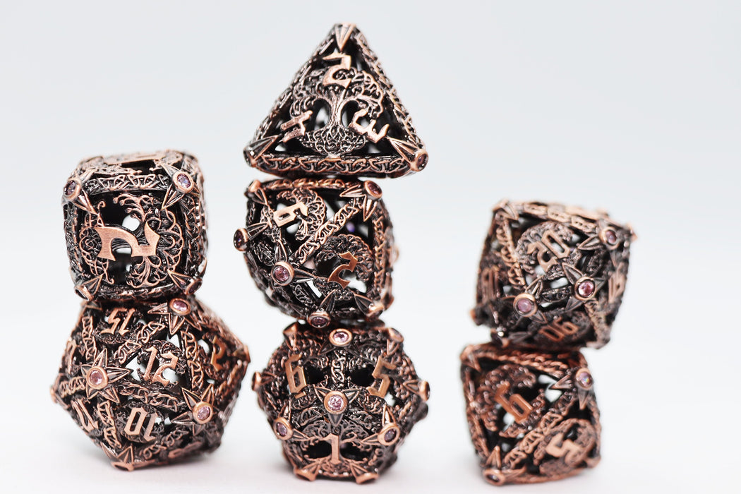 Trees of Virtue: Tree of Tolerance - Hollow Metal RPG Dice Set - for just $64.99! 